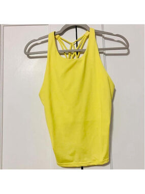 Fabletics "Electric Lemon" AirLite Strappy Tank Top (Small)